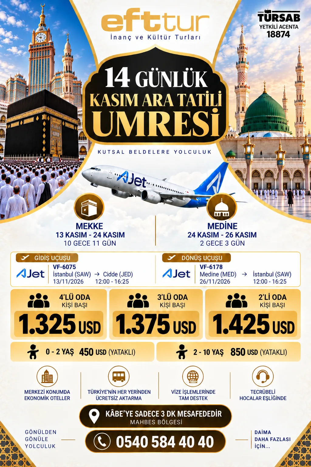 Kasım Umresi — 14 Günlük program afişi