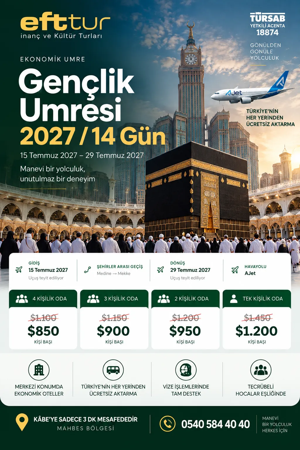 Gençlik Umresi İstanbul 2027 — 14 Günlük program afişi