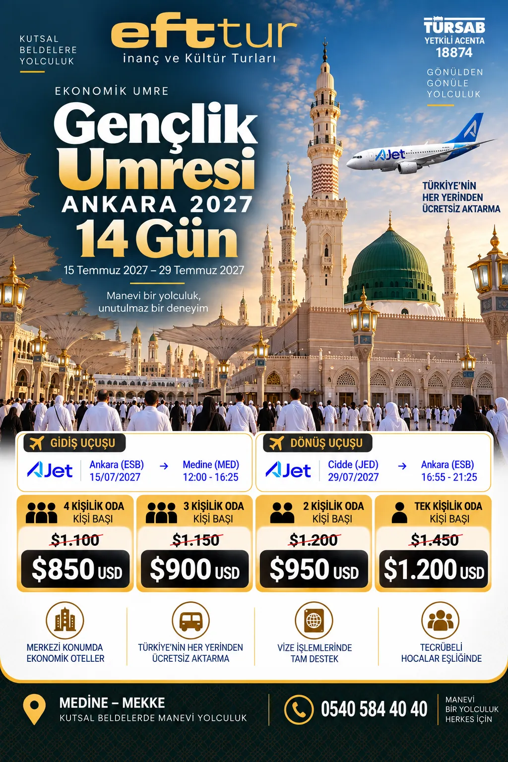 Gençlik Umresi Ankara 2027 — 14 Günlük program afişi