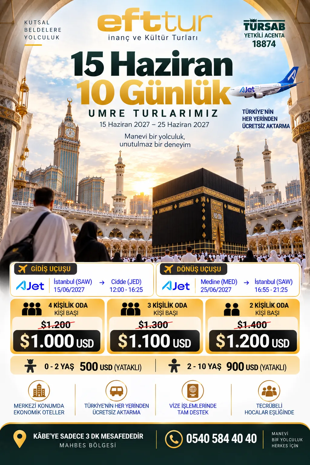 Haziran Umresi — 10 Günlük program afişi