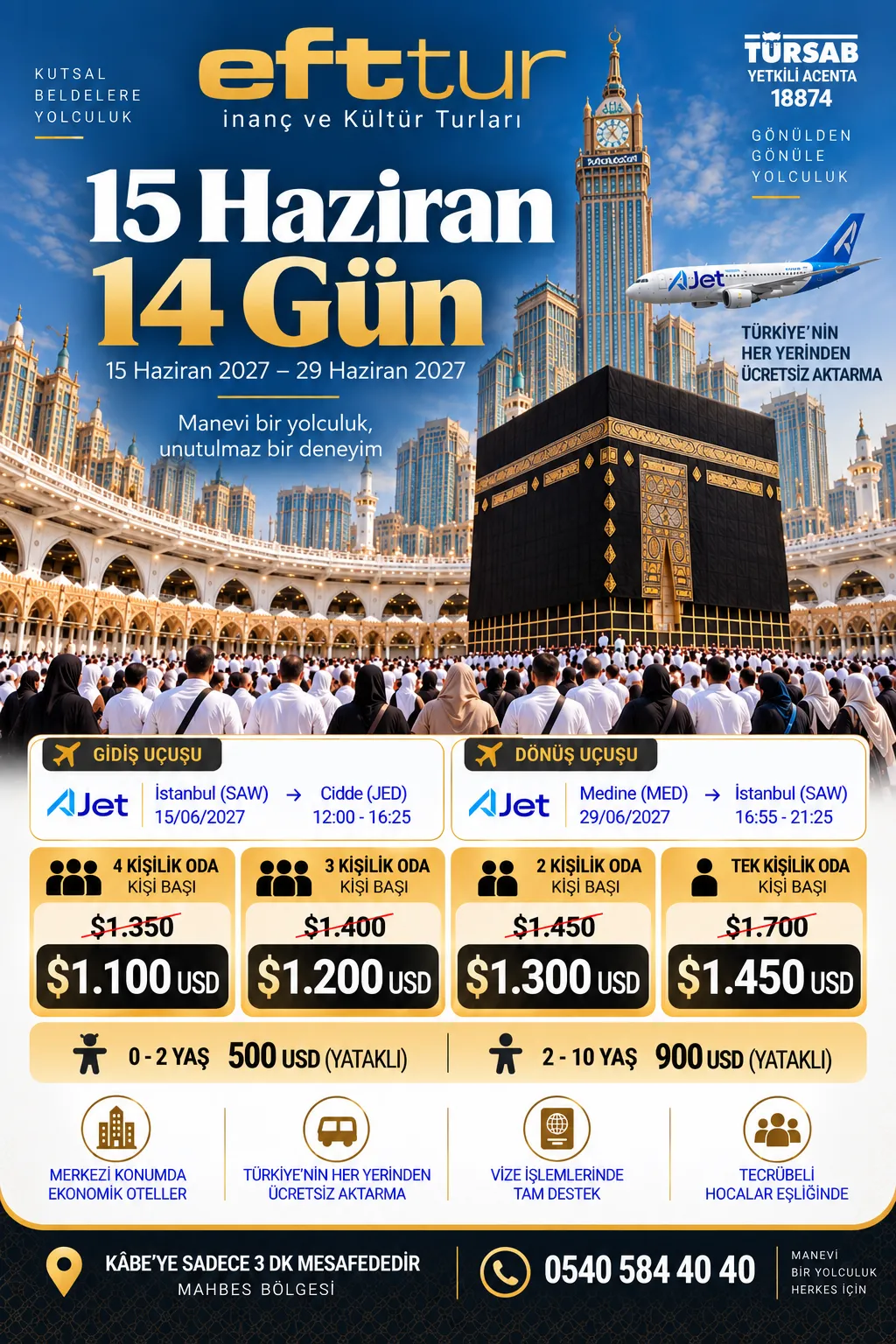 Haziran Umresi — 14 Günlük program afişi