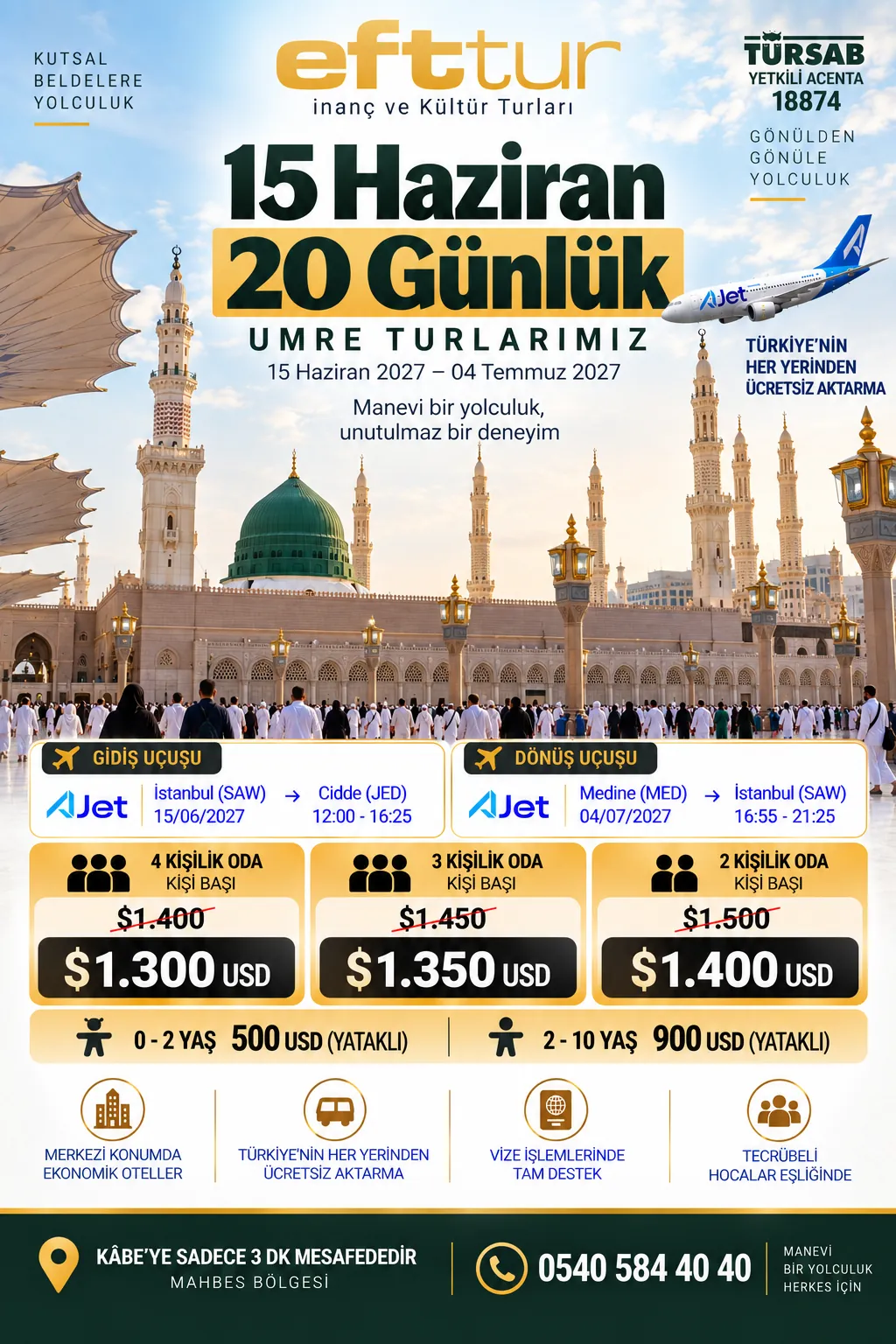 Haziran Umresi — 20 Günlük program afişi