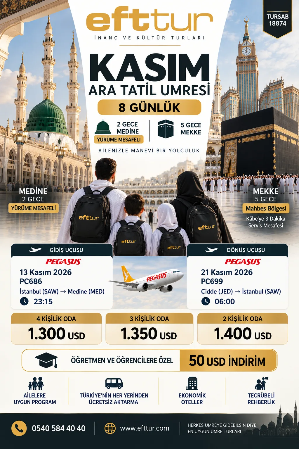 Kasım Ara Tatil — 8 Günlük program afişi