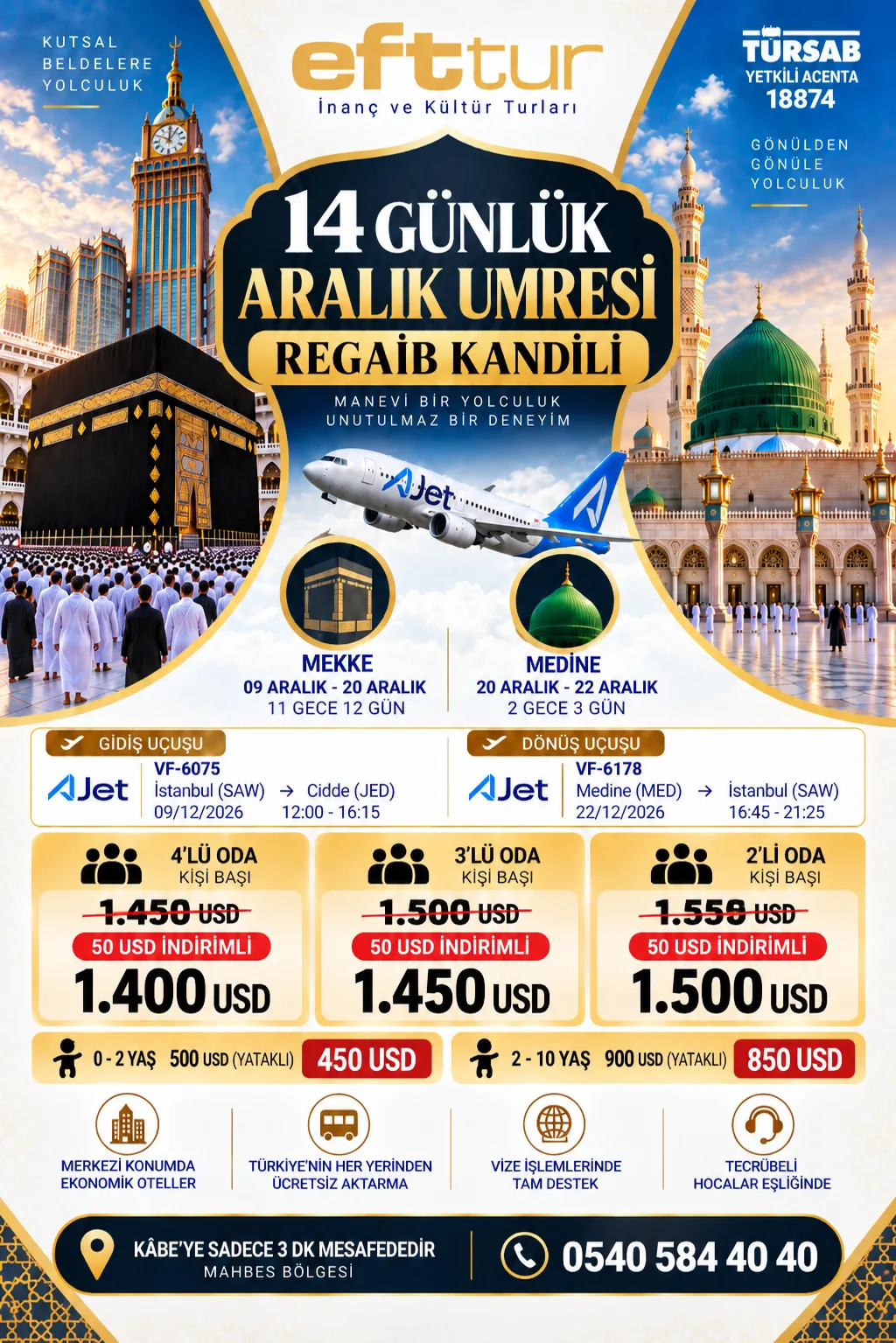 Regaib Kandili Umresi program afişi