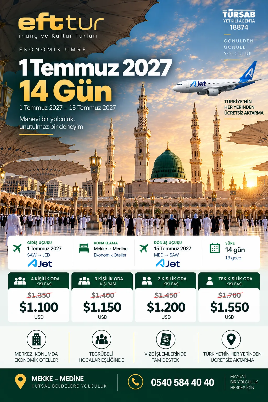 Temmuz Umresi — 14 Günlük program afişi