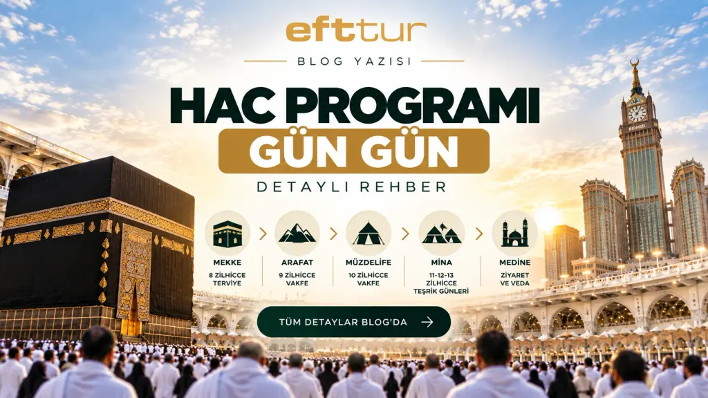 Hac Programı Gün Gün: Terviye'den Veda Tavafına Menâsik Takvimi