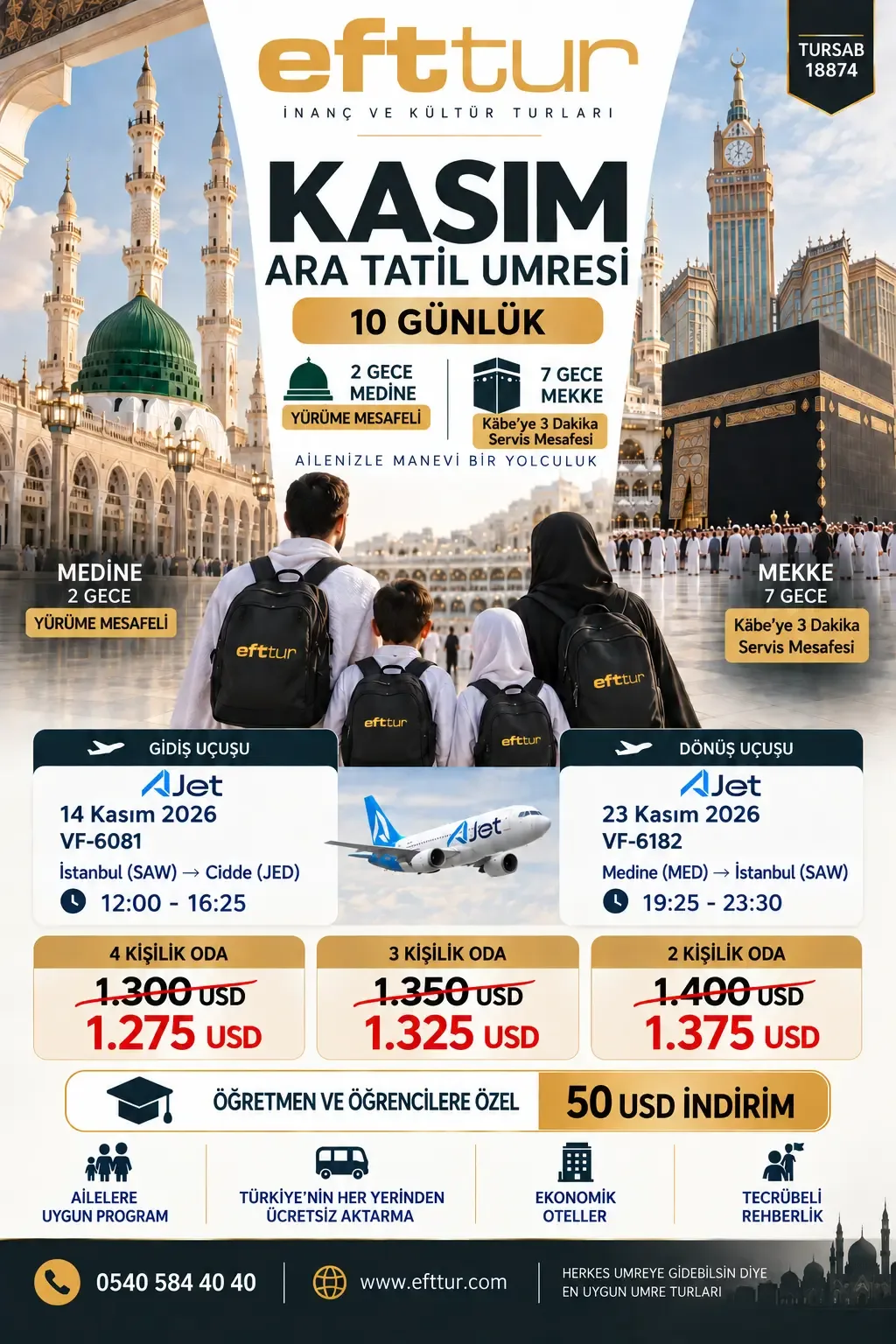 Kasım Ara Tatil — 10 Günlük program afişi