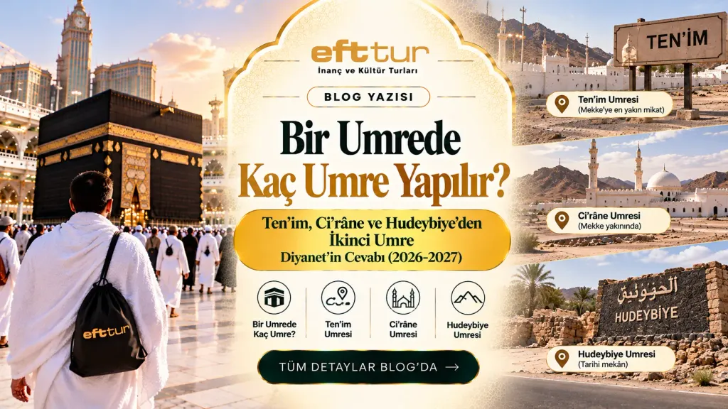 Bir Umrede Kaç Umre Yapılır? Ten'im, Ci'râne ve Hudeybiye'den ikinci umre yazısının kapak görseli