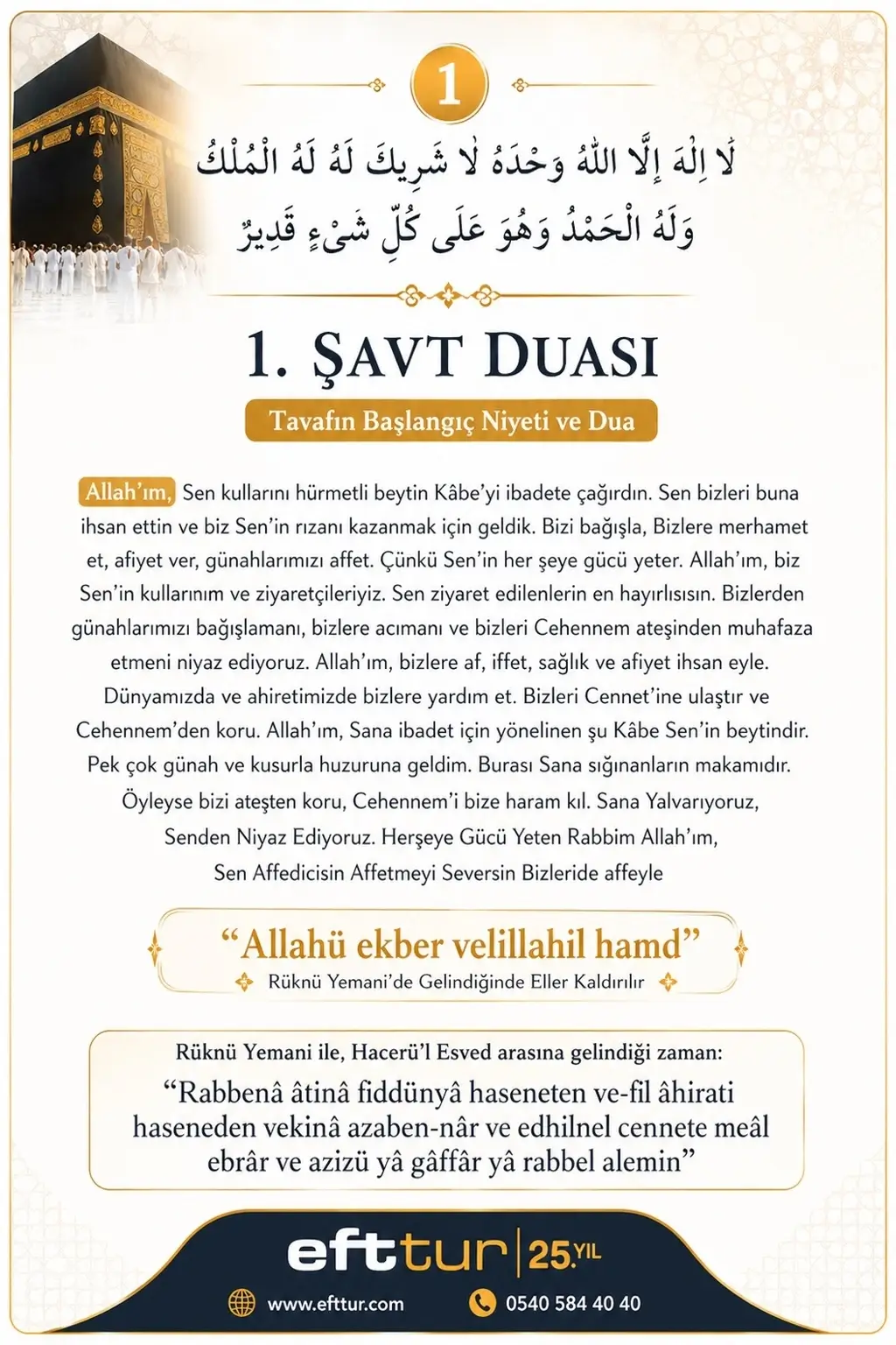 1. şavt tavaf duası Türkçe anlamı ve okunuşu